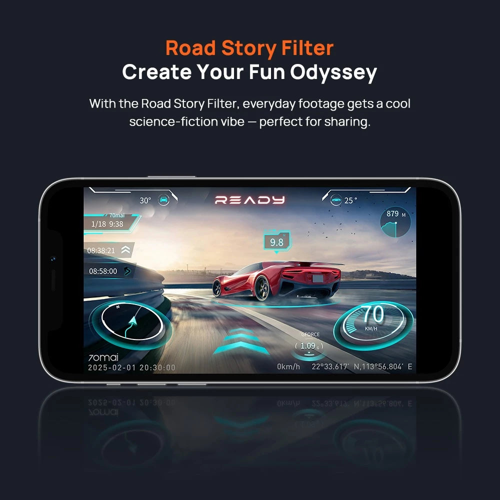 70mai Dash Cam 4K A800SE w/ HDR, Super Night Vision, Emergency Record, Supercapacitor & 24H Surveillance